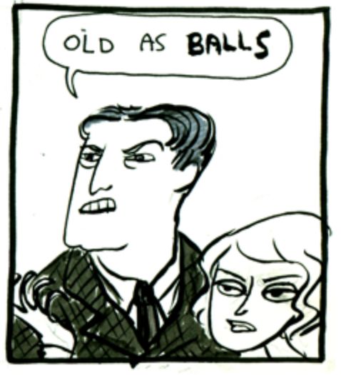 Hark a Vagrant panel with Tom saying "Old as BALLS"