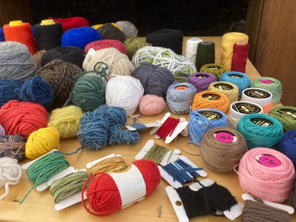 Colorful yarns and threads 