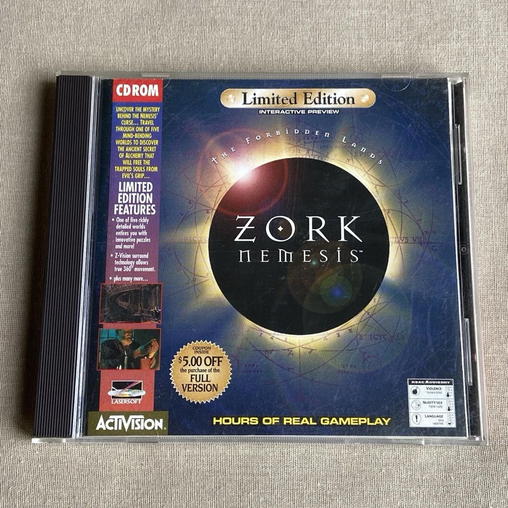 Zork Nemesis Limited Edition CD jewel case.
