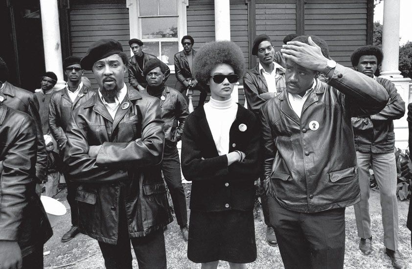 Photo of the Black Panther Party in the 1960s dressed in all black