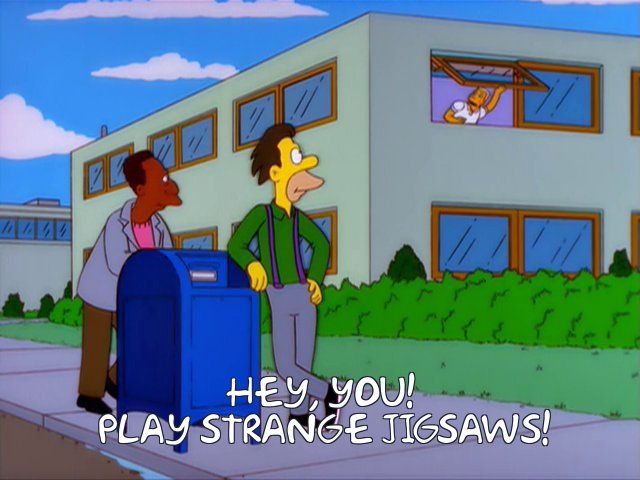 A Frinkiac meme featuring a screenshot from the Simpsons episode 