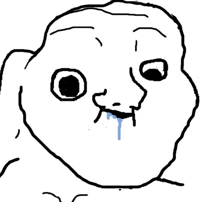Brainlet stupid meme drawing drooling face