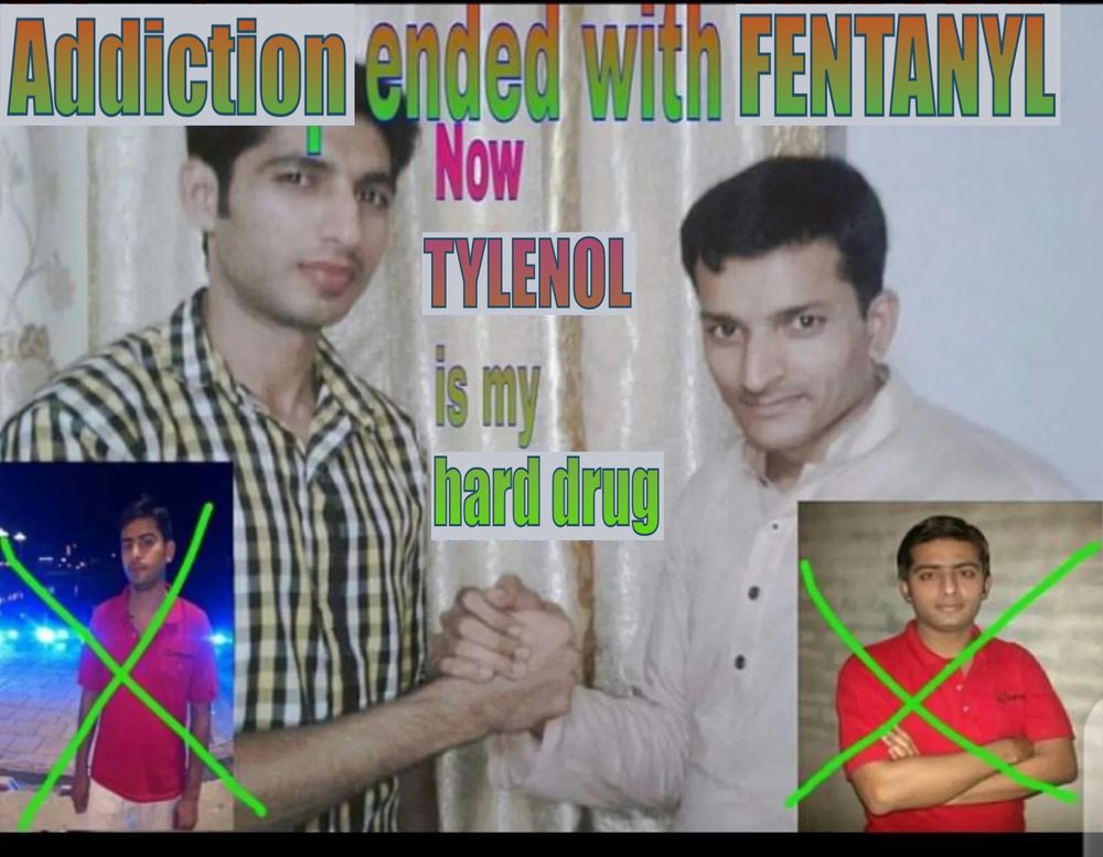 "Friendship ended" meme, but the text has been replaced with "Addiction ended with Fentanyl. Now Tylenol is my hard drug."