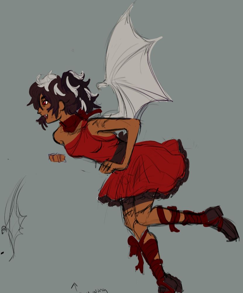 Unfinished colored sketch of my oc Allie 