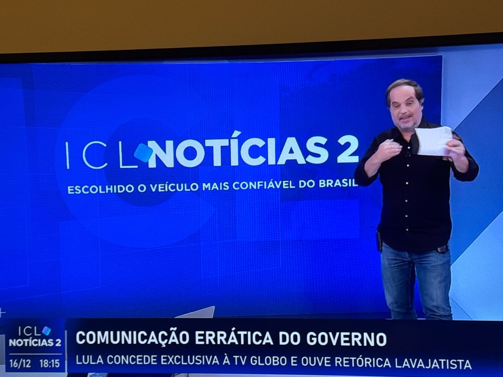Take de momento de reportagem do ICL sobre a notícia que se lê: Comunicação Errática do Governo
Lula concede entrevista à TV Globo e ouve retórica lavajatista