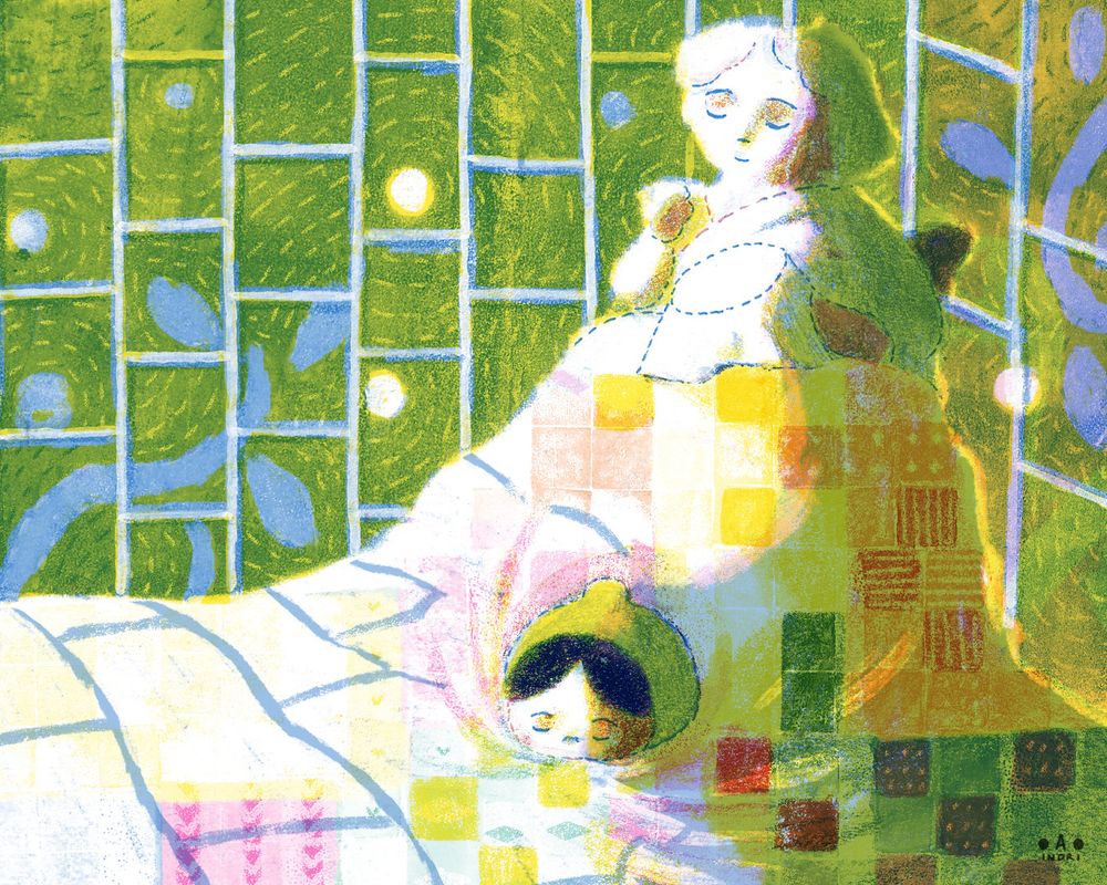 close up of grandmother and her granddaughter