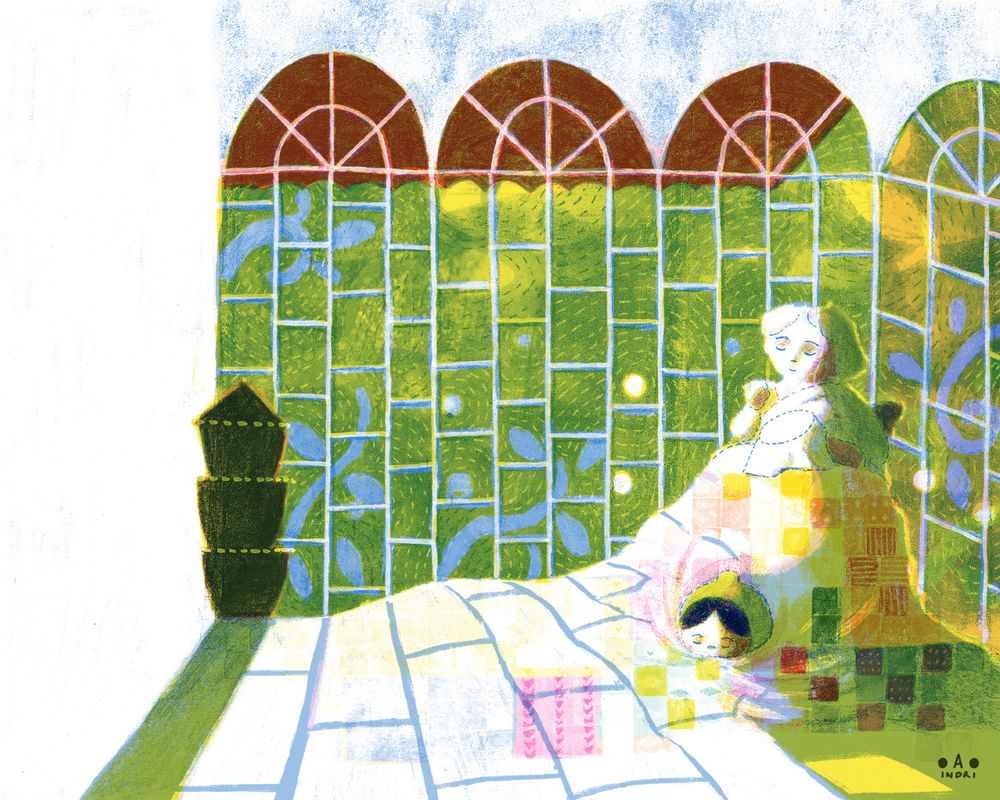colourised version of the same drawing