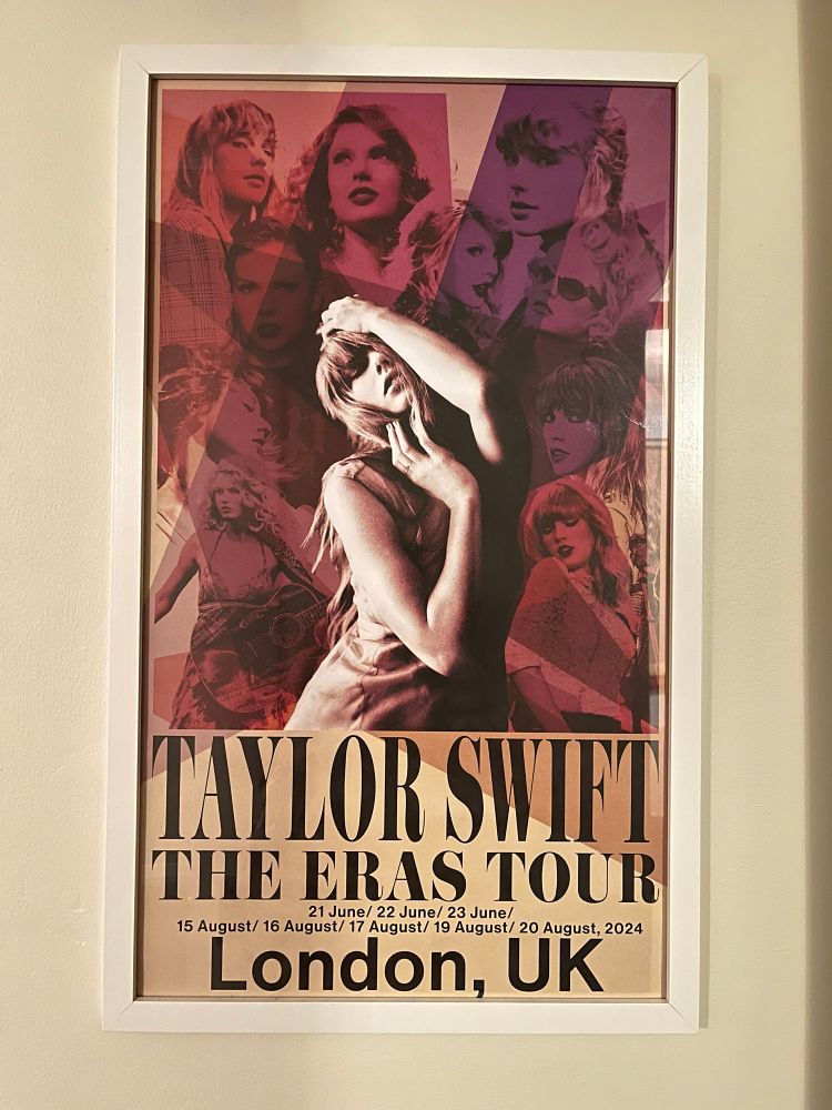 Taylor swift Eras tour poster for the London shows