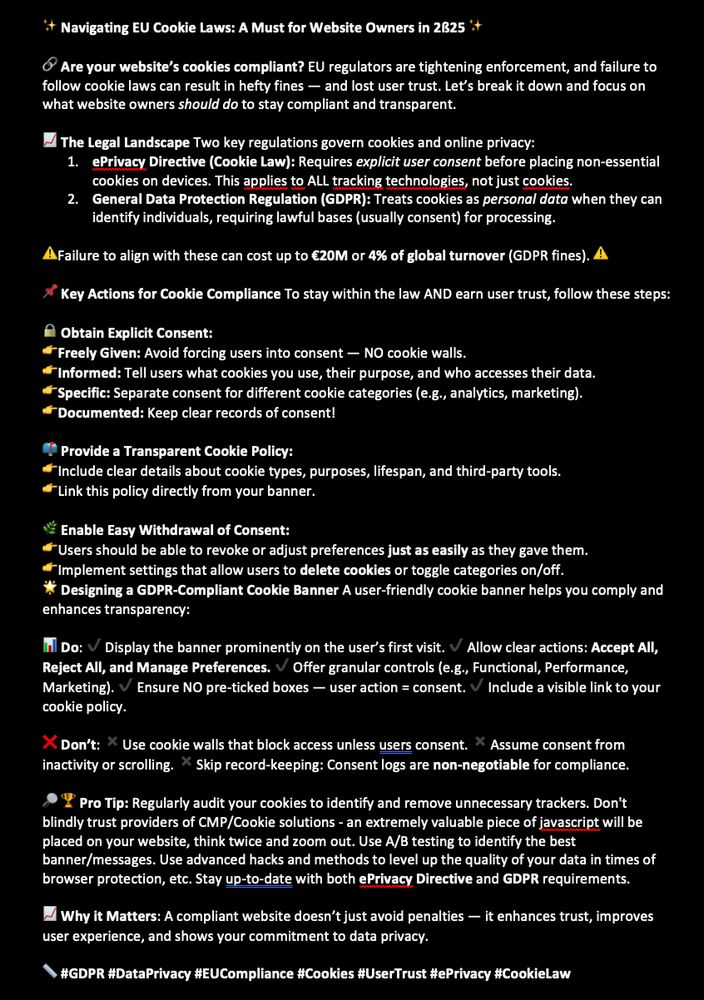EU Cookie laws, EU Cookie guidelines and GDPR-Compliant Cookie Banners