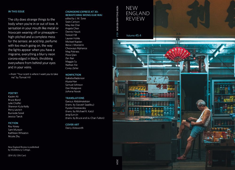 This is the front and back cover of NER issue 45.4, featuring artwork by Derry Ainsworth.