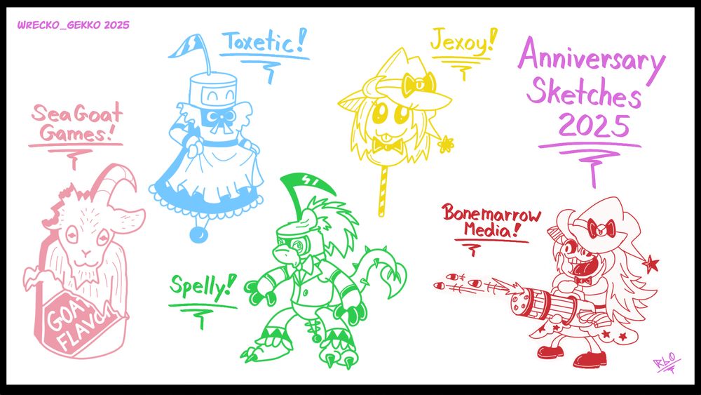Sub-Doodles I made for our 4th Year stream anniversary.