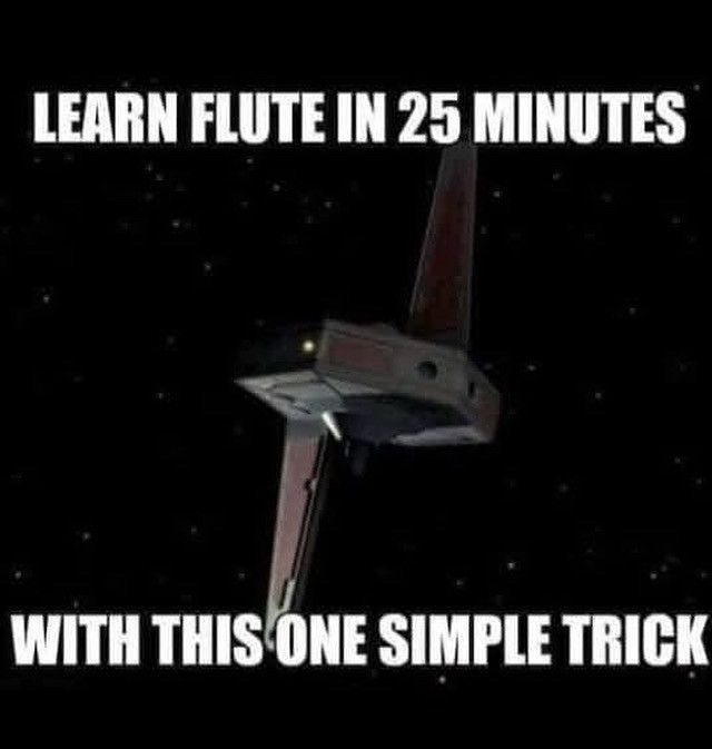 LEARN FLUTE IN 25 MINUTES
WITH THIS ONE SIMPLE TRICK
with a photo of the Kataan probe from the Star Trek TNG episode "The Inner Light"
