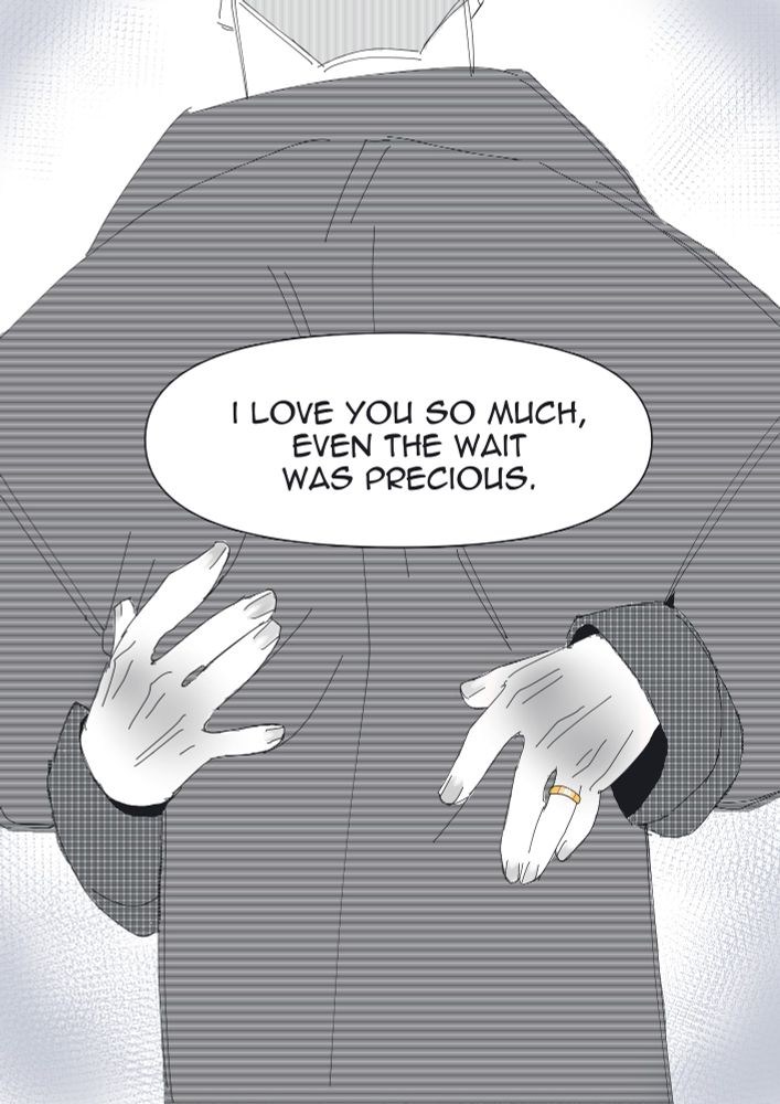 Keith's hands caress Shiro's back gently, an engagement ring shines around a finger of one of them.
"I love you so much" he says, "that even the wait was precious." 