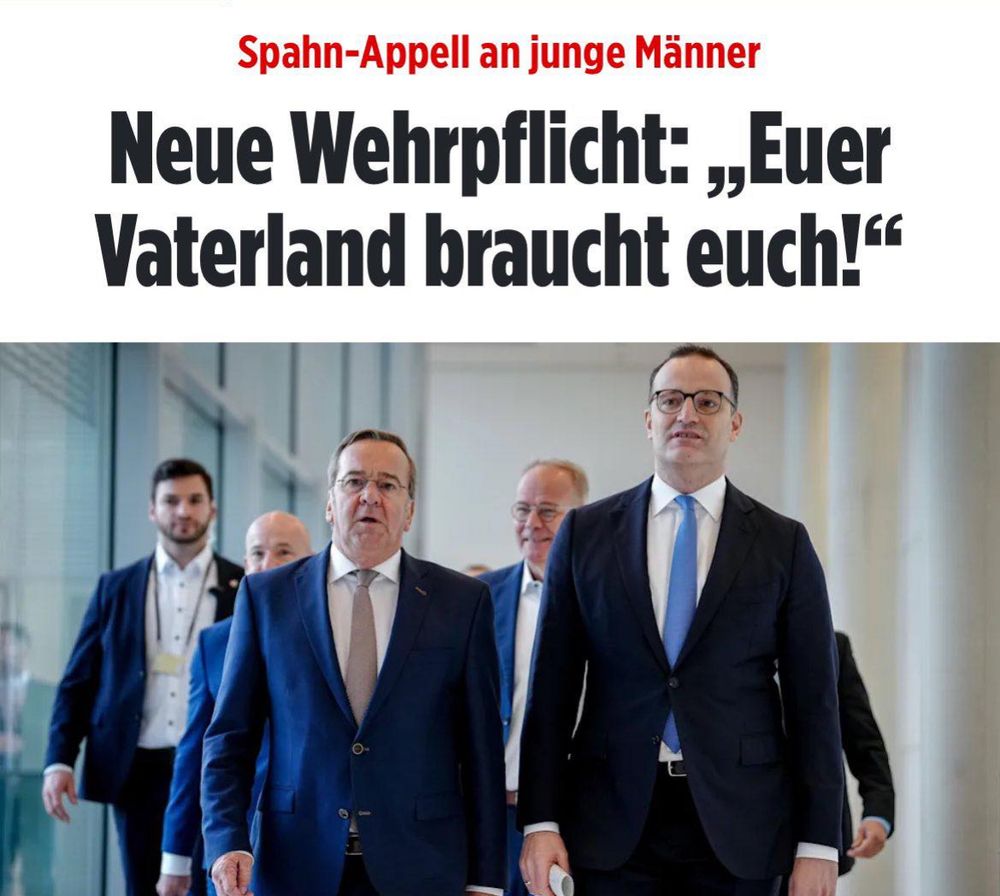Spahn-Appell an junge Männer
 Neue Wehrpflicht: „Euer
 Vaterland braucht euch!"