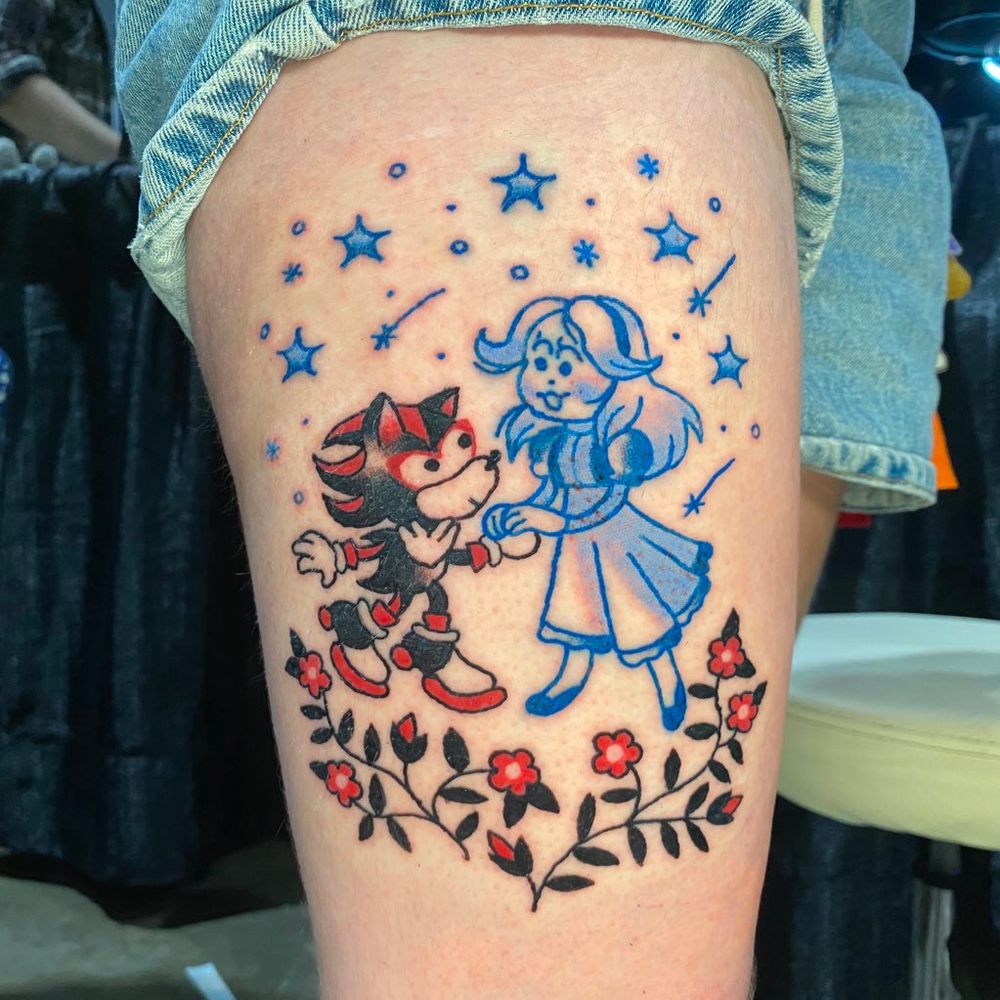 #qttr #queertattooartist #southernqttr#contemporarytattoo #transtattooartist 
#virginiatattooers #rvatattooer #richmondtattooartist 
#sonictattoo #shadowthehedgehog #shadowthehedgehogtattoo #sonicthehedgehog #mariarobotnik