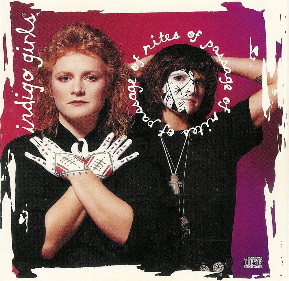 The cover to the 1992 album "Rites of Passage" by the Indigo Girls. 