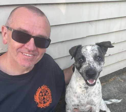 Me and my cheeky dog, Ralph.