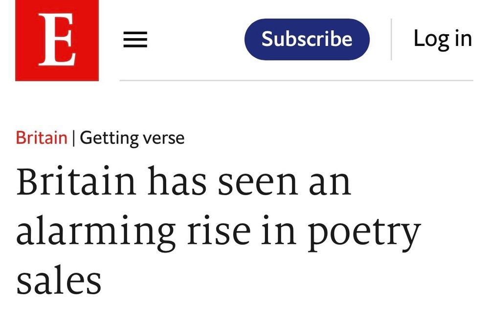 Screen grab from the Economist. Britain | Getting verse
Britain has seen an alarming rise in poetry sales