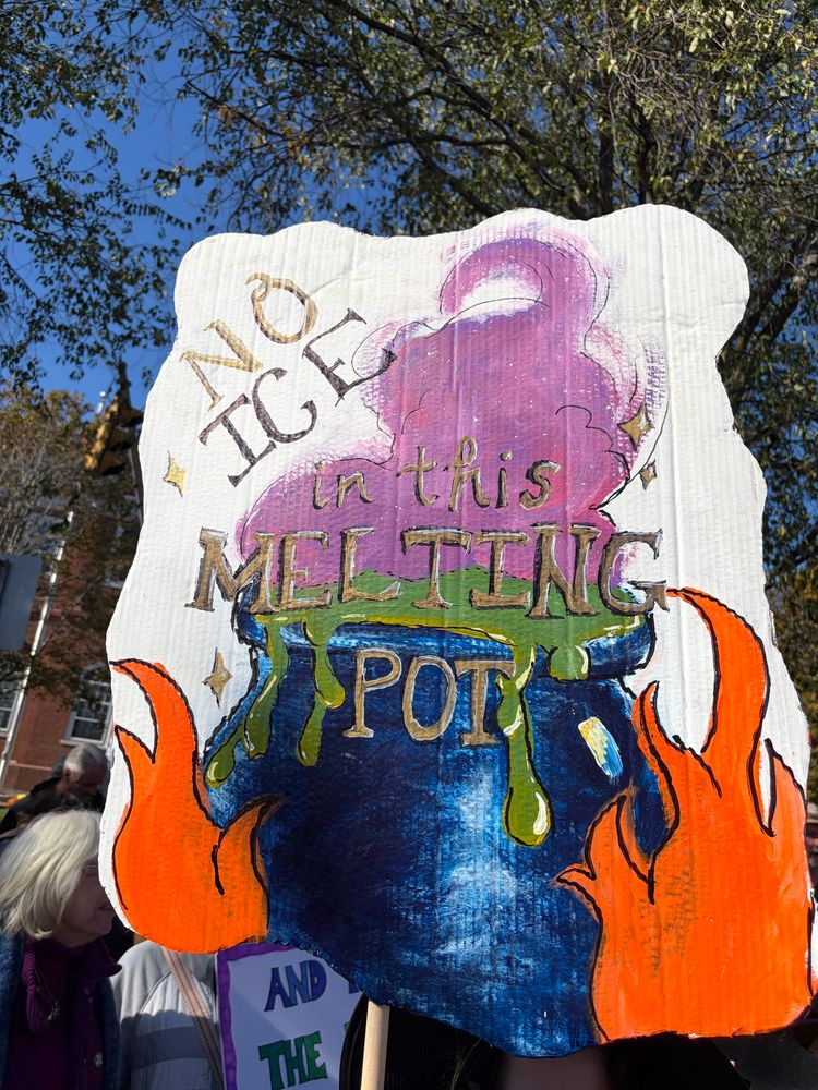 witches cauldron painting “no ICE in this melting pot”