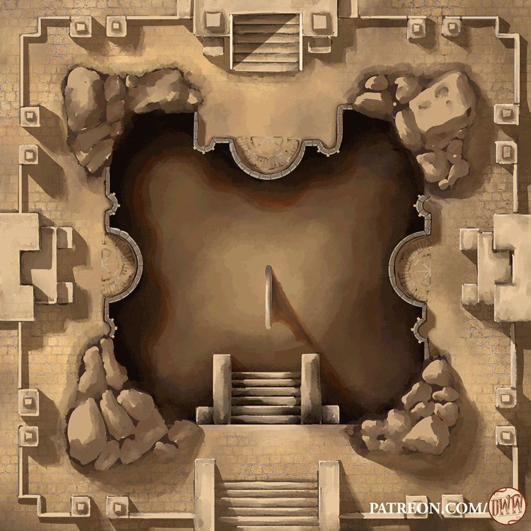 Timewarp Phased Battle Map  by Domille's Wondrous Works. It features a stone portal.