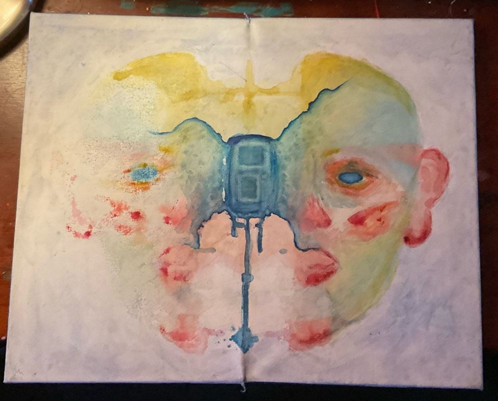A watercolour painting of a face