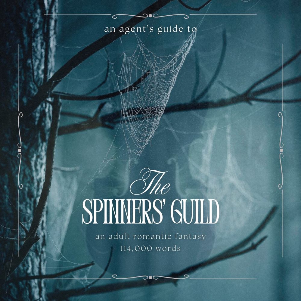 A violin hidden behind a web. Text says: An agent's guide to THE SPINNERS' GUILD