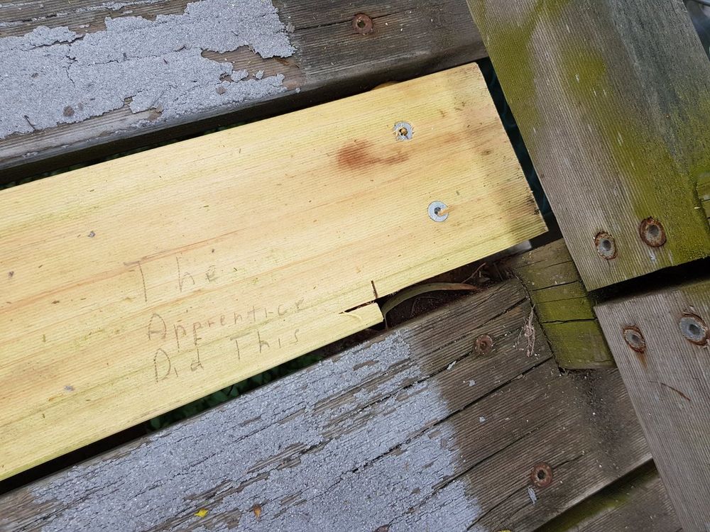 poorly cut timber panel