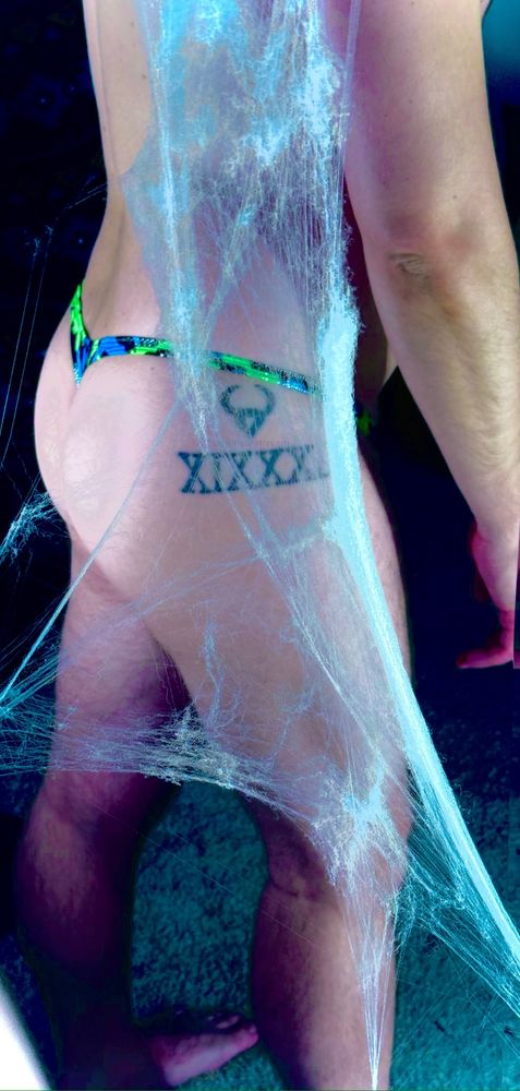 Spooky, man in scary thong!