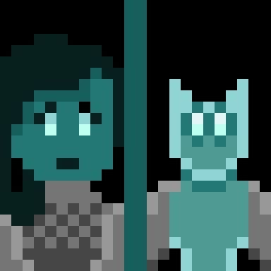 the girl and the creature facing each other, not knowing what to do with the strange situation