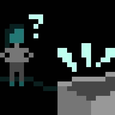 The confused girl sees a box that is making a strange sound.