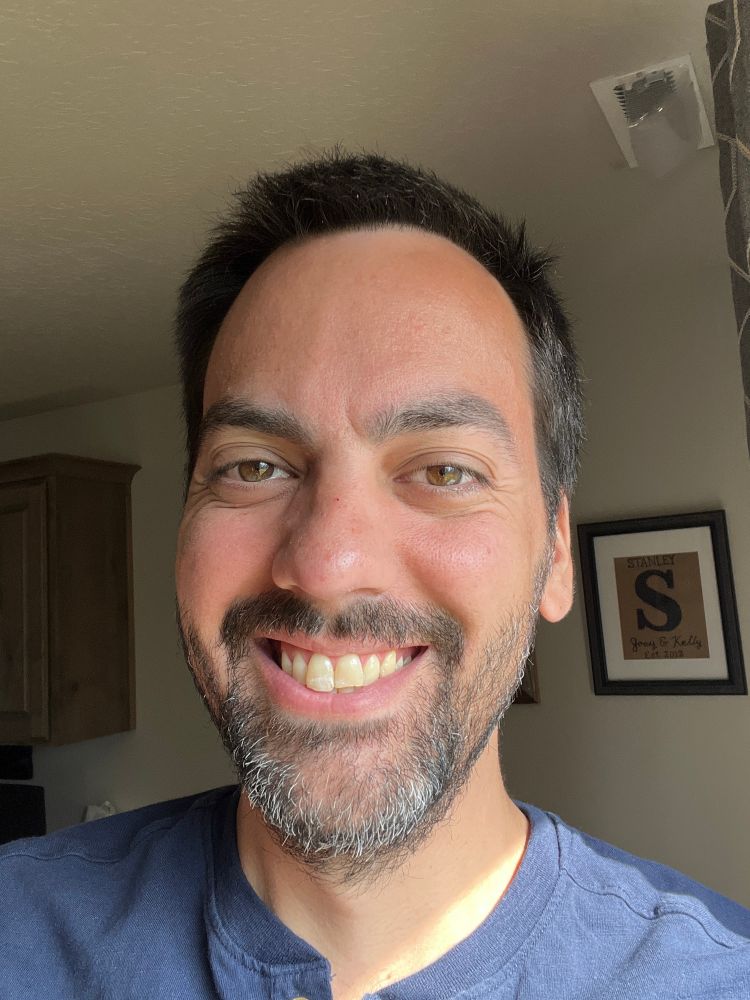 A selfie with a months worth of facial hair. 