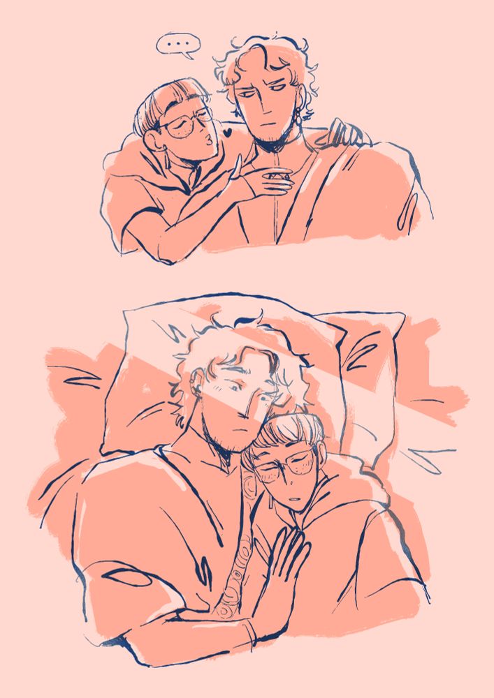 Tim qui flirt avec Félix (mal, il juge) + ils dorment ensemble et c'est un peu mignon (j'espère)