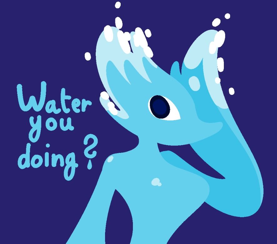 Miss Mizzle from Deltarune Chapter 4: The Prophecy. She is looking at the viewer saying 'Water you doing?'