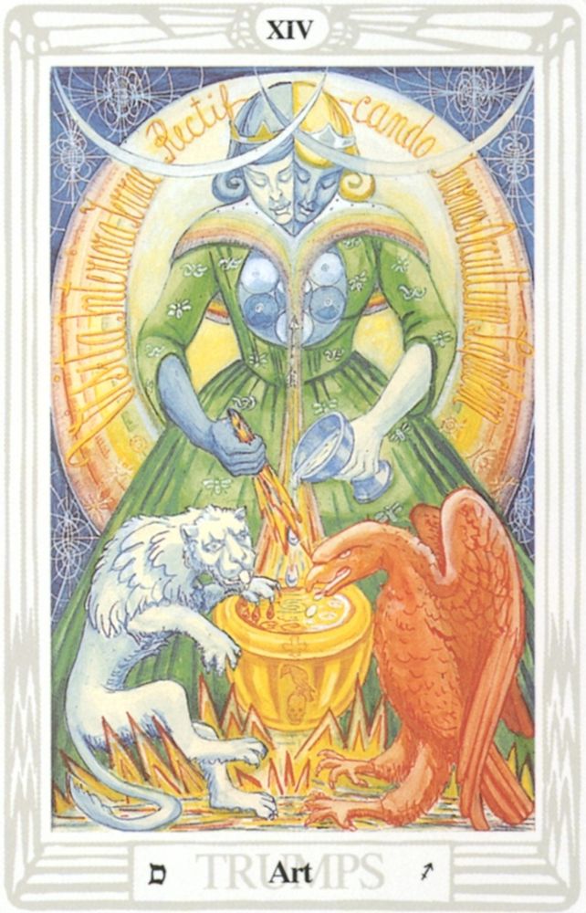 The Art, or Temperance Tarot Card, from the Thoth Deck.
