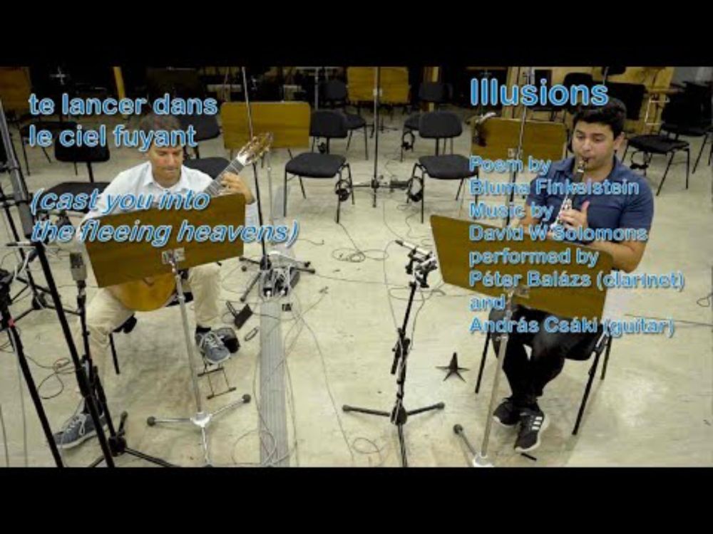 Illusions for clarinet and classical guitar with lyrics of the original song and English translation