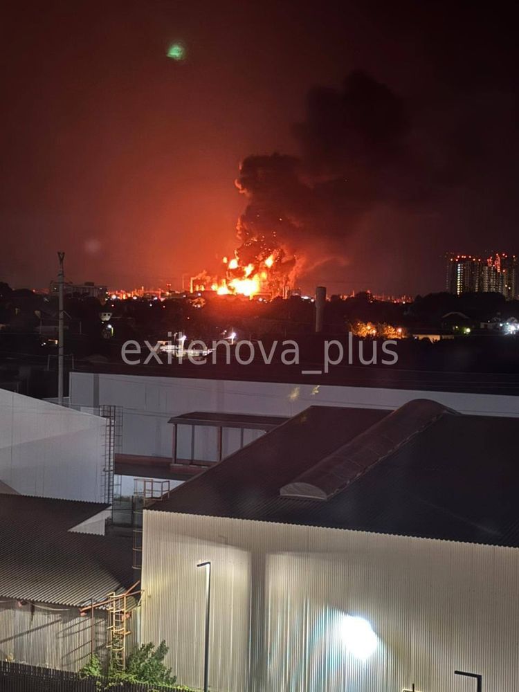 Explosions were reported by local residents around 2:30 a.m. local time, amid reports of drones flying overhead. Videos posted to social media appear to show a large blaze emanating from a local oil r...