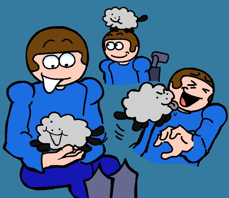 [Vs. Dave and Bambi: Volume 1] Dave interacting with pet cloud