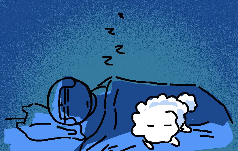 [Vs. Dave and Bambi] Dave and his pet Cloud sleeping on a bed