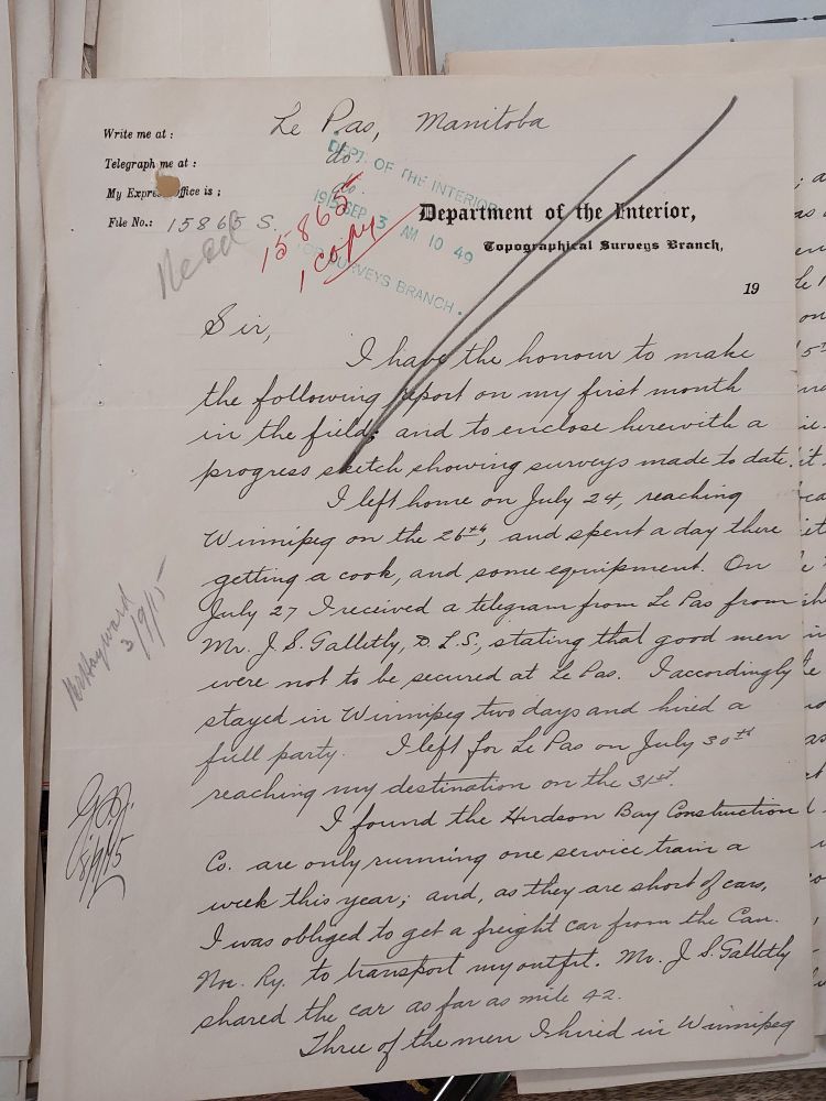 Letter in the Manitoba Archives. Photo by Philipp Budka. 