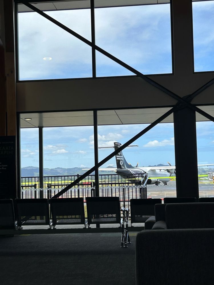 Air New Zealand ATR 72 as seen from Tauranga airport lounge 