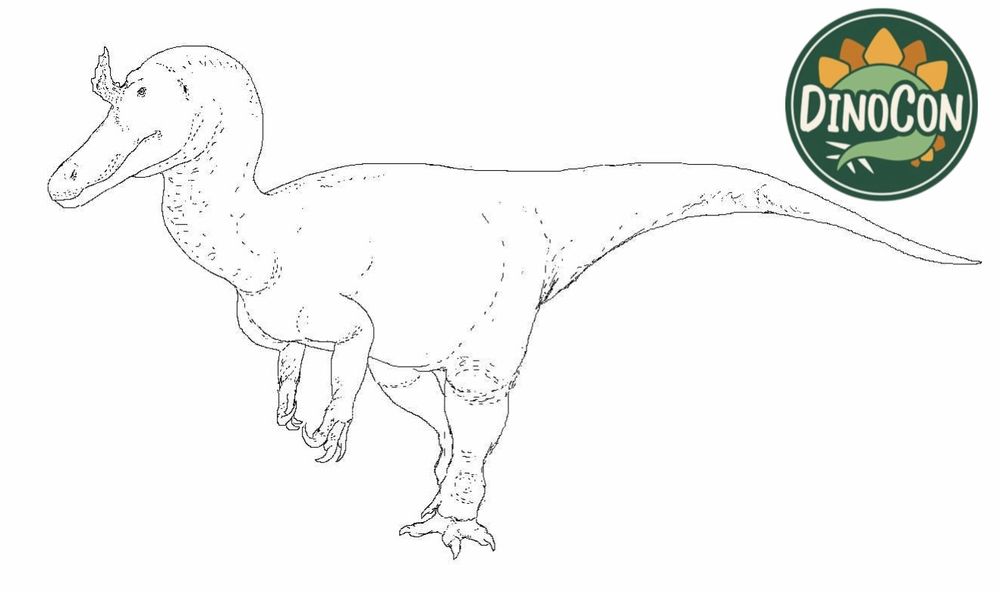 Baryonyx colouring sheet available at DinoCon 