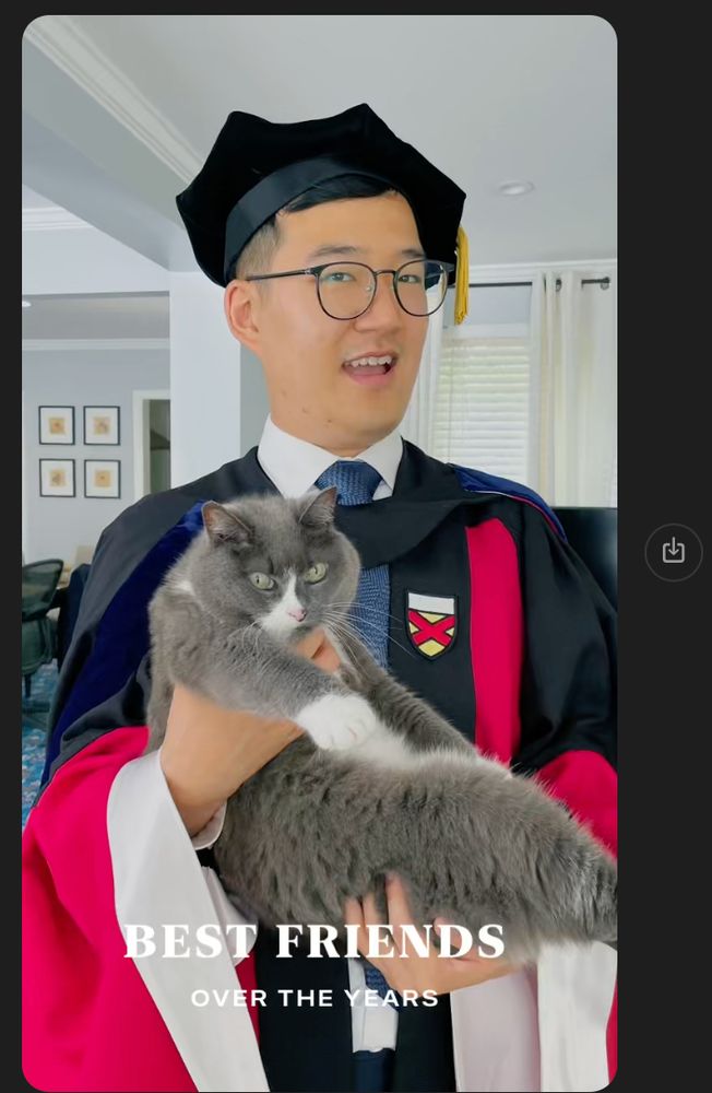 Apple characterizing me as my cat's best friend. She says this is not true.