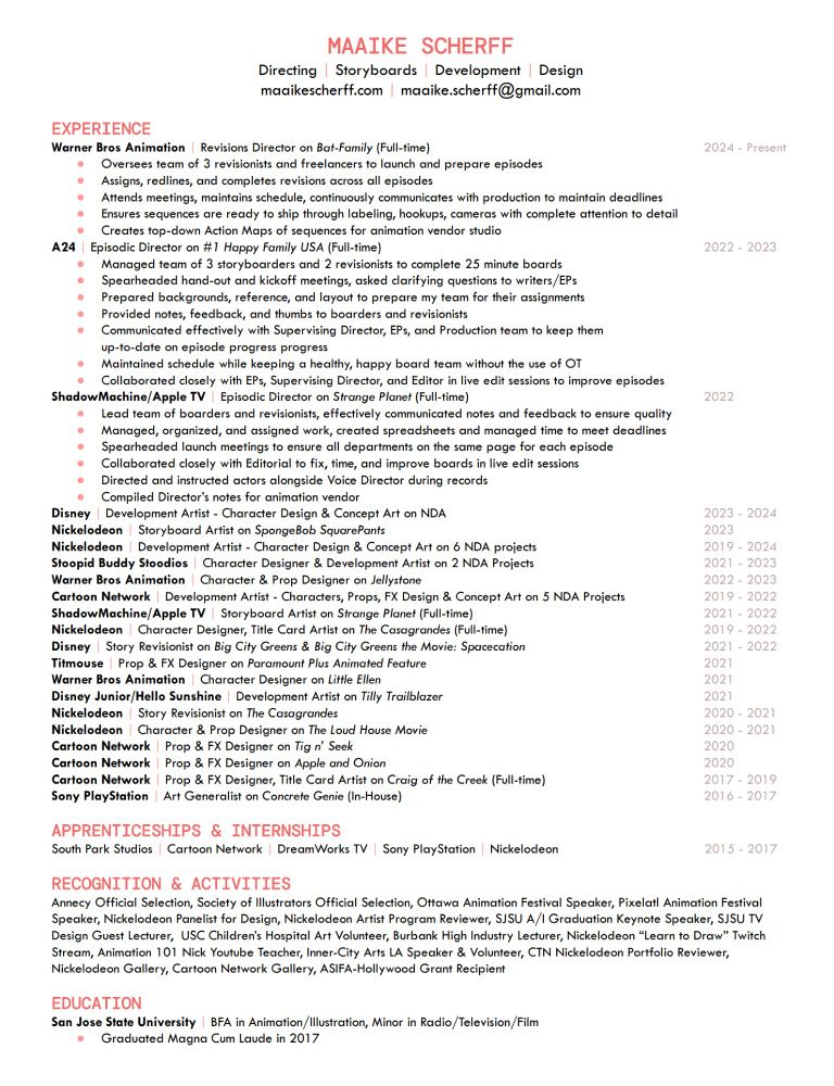 Maaike Scherff's Resume