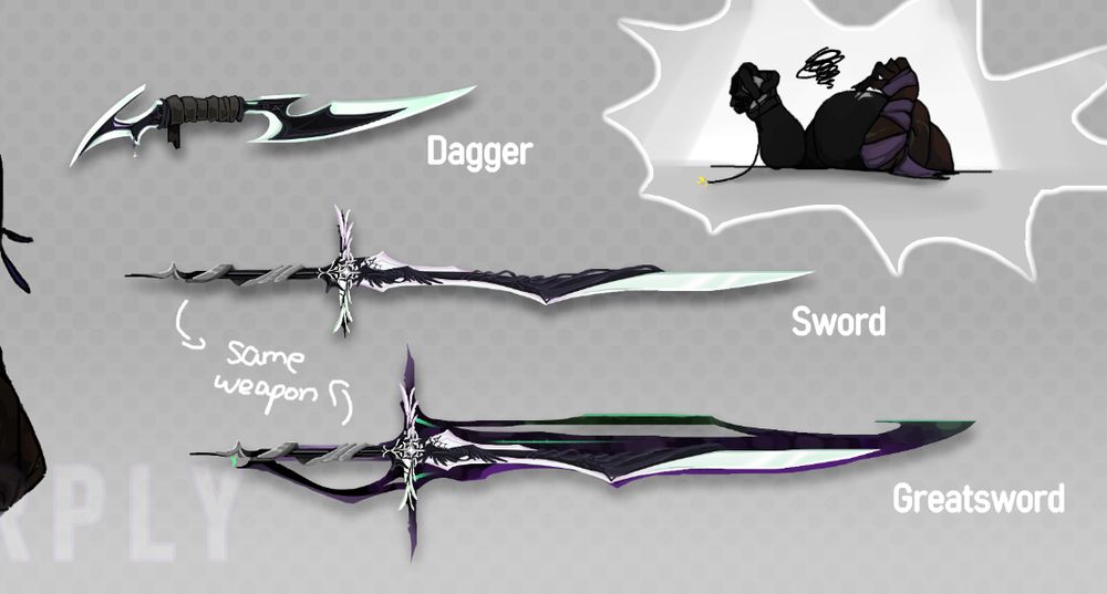 gonna make a tutorial for how to draw weapons like these soon