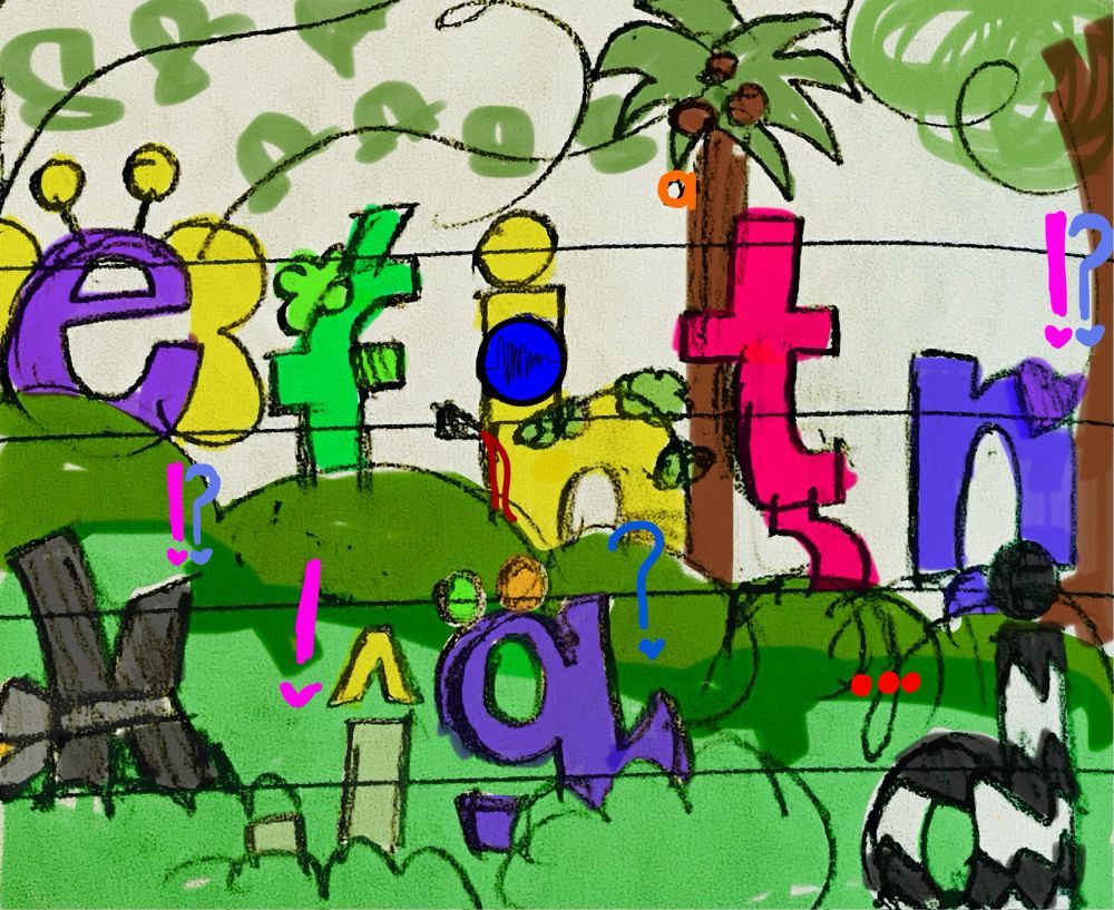 [Scene shows J̃ and Ꞣ talking to each other on a hill, then cuts to Ḋ, Ṇ, and Ţ hiding in a bush]
Ṇ: That should have been me and Ꞣ... 
Ţ: *poke* OW!! WH-
[Ḣ, F, and E pop out of the bush]
Ḣ: [DYING OF LAUGHTER]
Ţ: Did YOU just poke my tail with that stick?!
F́: Hm, maybe yes, maybe no?
Ḋ: Ugh... What're you three doing here...?
Ë: We should be asking YOU that
Ḋ: Well, I asked you first!
Ḣ: Well, WE ASKED YOU S-
G̈: [quiet whispering] Will you two shush?! You are going to get US caught!
Ṇ: Oh nice, there's FOUR of you?
Ĵ and Ꝃ: Make that six, emo people!
Ţ: Let me guess, is the hot and sweaty one in here too? Is the "angy" one there? And uh, the moody one?
Ĵ: Nah, it's just us six!
Ḋ: [facepalm] What are you guys doing here?
F́: We came to spy on J̃ and Ꞣ during thier friendship bonding!
Ë: You said YOU wanted to spy on them!
Ꝃ: You wanted to come with us..
Ë: Touché...
G̈: But I'm not sure why H is here..
Ĵ: Yeah... why ARE you here, H?
Ḣ: I have been here for 48 hours, survivng off of nothing but acorns and rainwater
[The other letters look at him in shock and concern]
Ḋ: What the f-