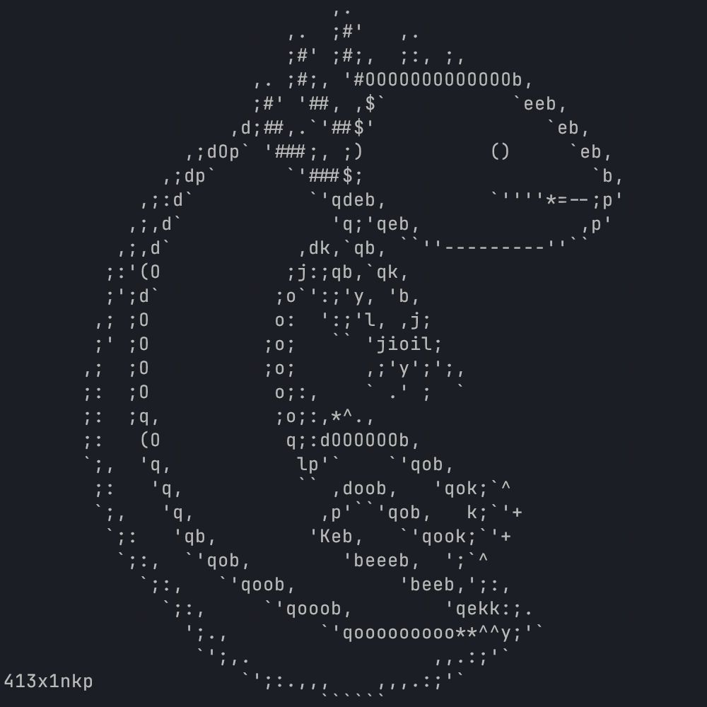 an ascii art of an axolotl.

it's shown from the side, curved in the shape of a C