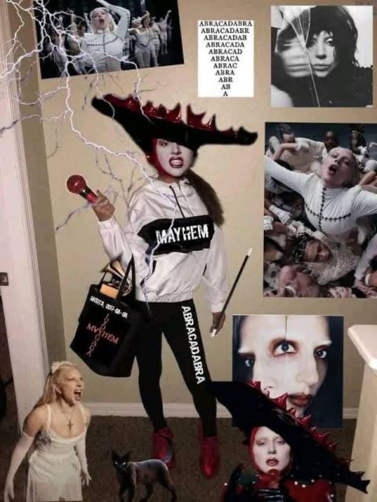 girl posing with gaga posters and merch meme