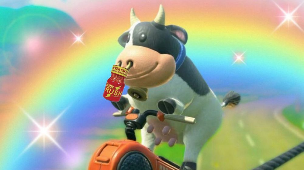 Moo moo doing poppers