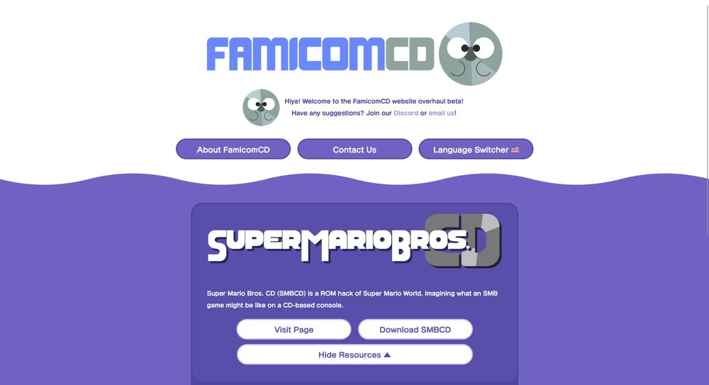 The index page of the FamicomCD website