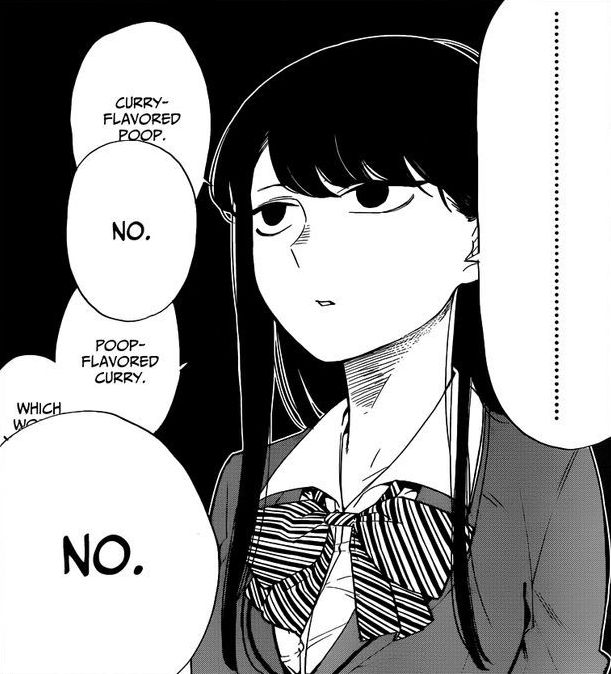 Extracto manga desde knowyourmeme con el tropo japonés sobre curry con sabor a caca.